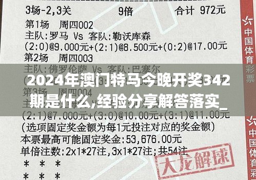 2024年澳门特马今晚开奖342期是什么,经验分享解答落实_黄金版17.840