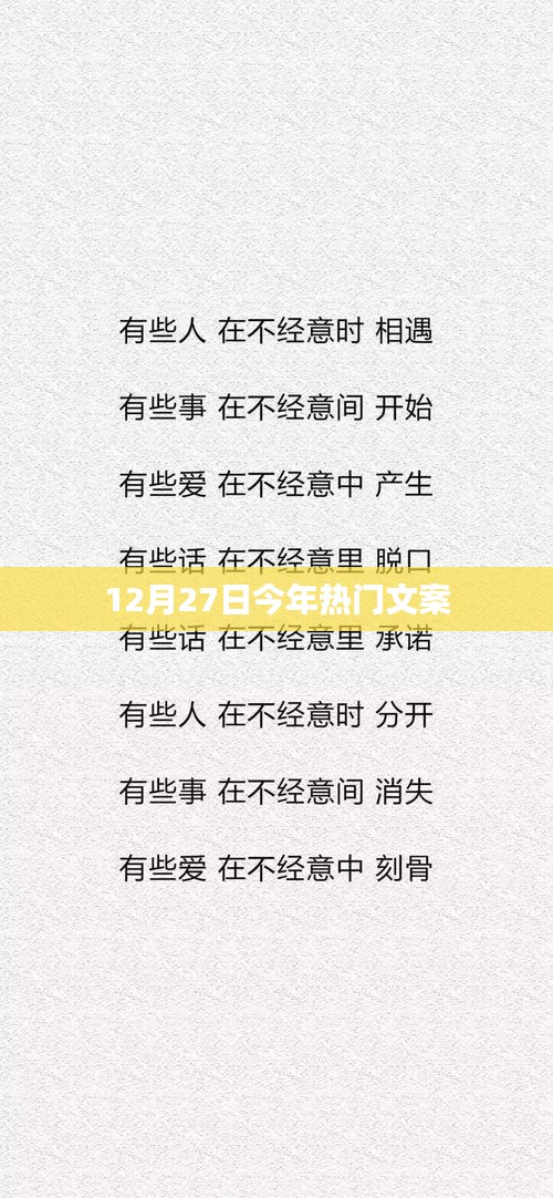 年终热门文案回顾，12月27日精选文案分享