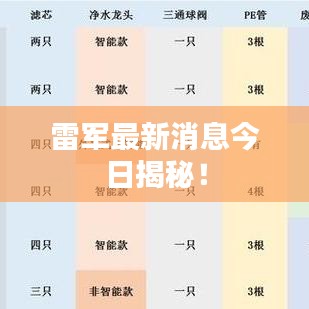 雷军最新消息今日揭秘！