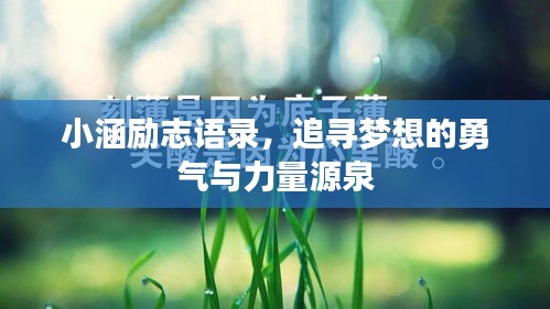 小涵励志语录，追寻梦想的勇气与力量源泉